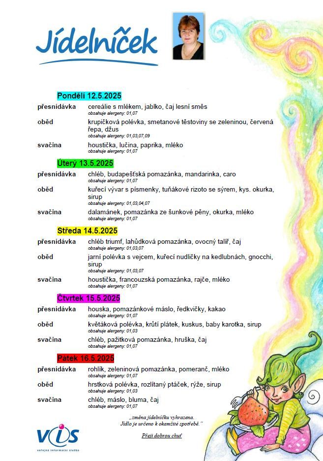 Jídelníček  12.-16.5.2025