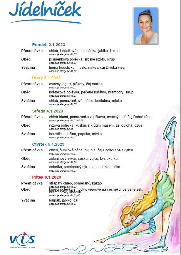 Jídelníček 2.1.-6.1.2023