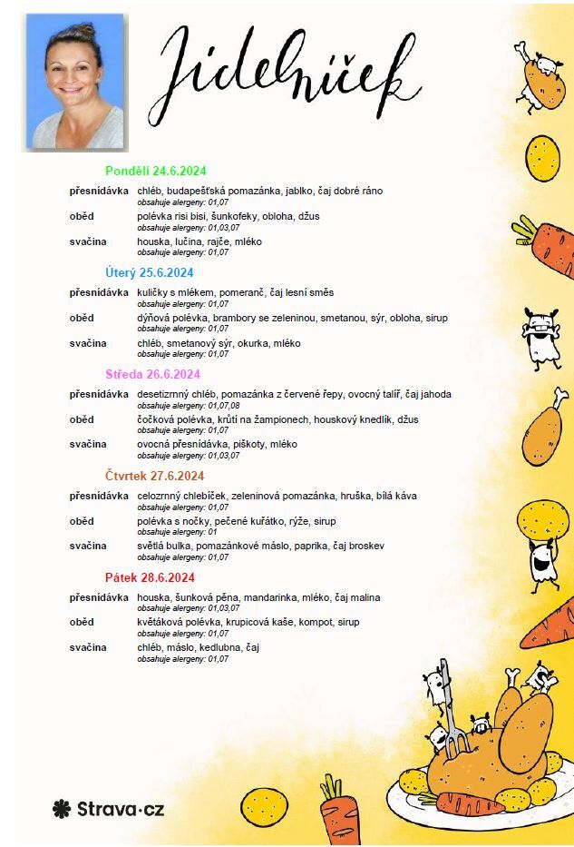Jídelníček 24.6.-28.6.2024