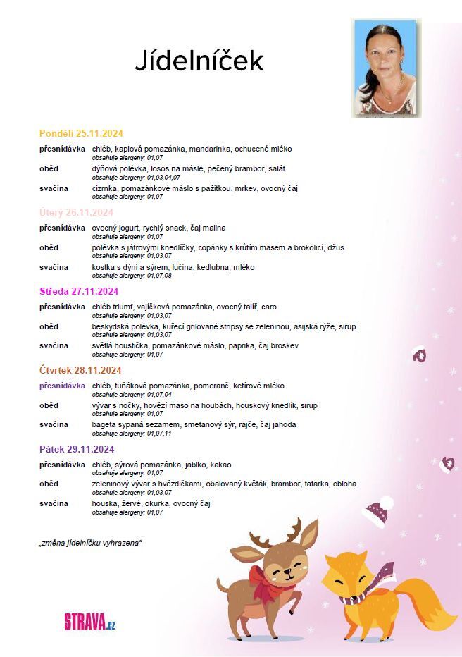 Jídelníček 25.-29.11.2024