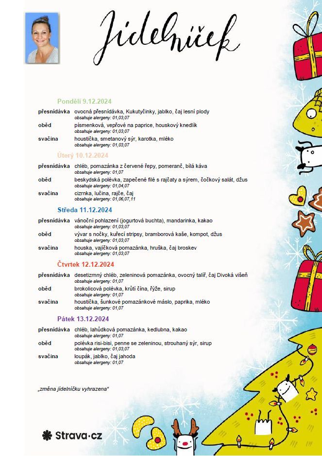 Jídelníček 9.-13.12.2024