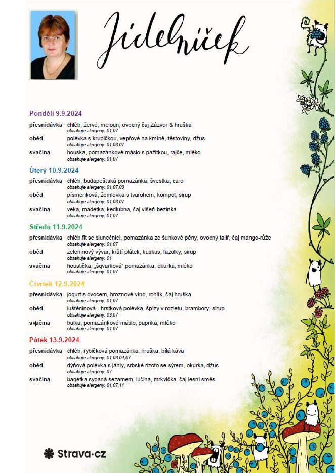 Jídelníček 9.9.-13.9.2024
