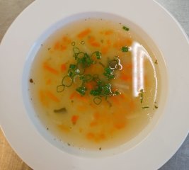 Oběd 09.04.2026 kuřecí vývar s krupičkou